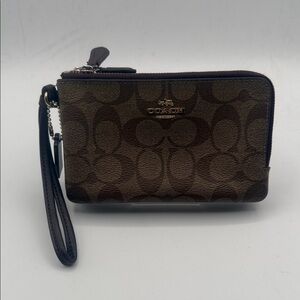 Coach Brown Wristlet Clutch